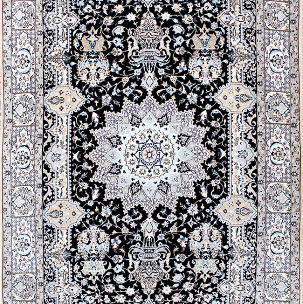 Persian Naein Carpet 4 Meters Dark Blue 6la