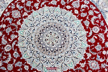 Persian Nain Round Carpet 2 Meters Red 9La