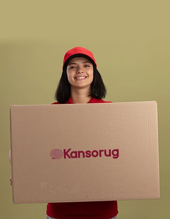 holding-large-cardboard-box-with-smile-face-standing-post