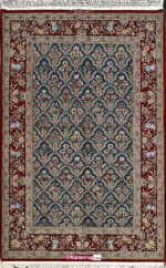 Isfahan Persian Carpet 4 sq meters Floral Bouquet Pattern