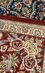 Isfahan Persian Carpet 4 sq meters Floral Bouquet Pattern