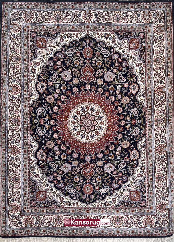 Persian Ardakan Handwoven Carpet 180x255 cm Dark Blue
